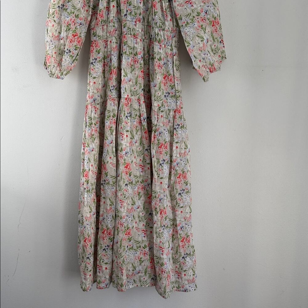 The Great floral print scoop neck balloon sleeve maxi dress sz 2 - Picture 3 of 9